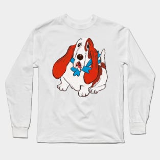 Cute Basset Hound Drawing Long Sleeve T-Shirt